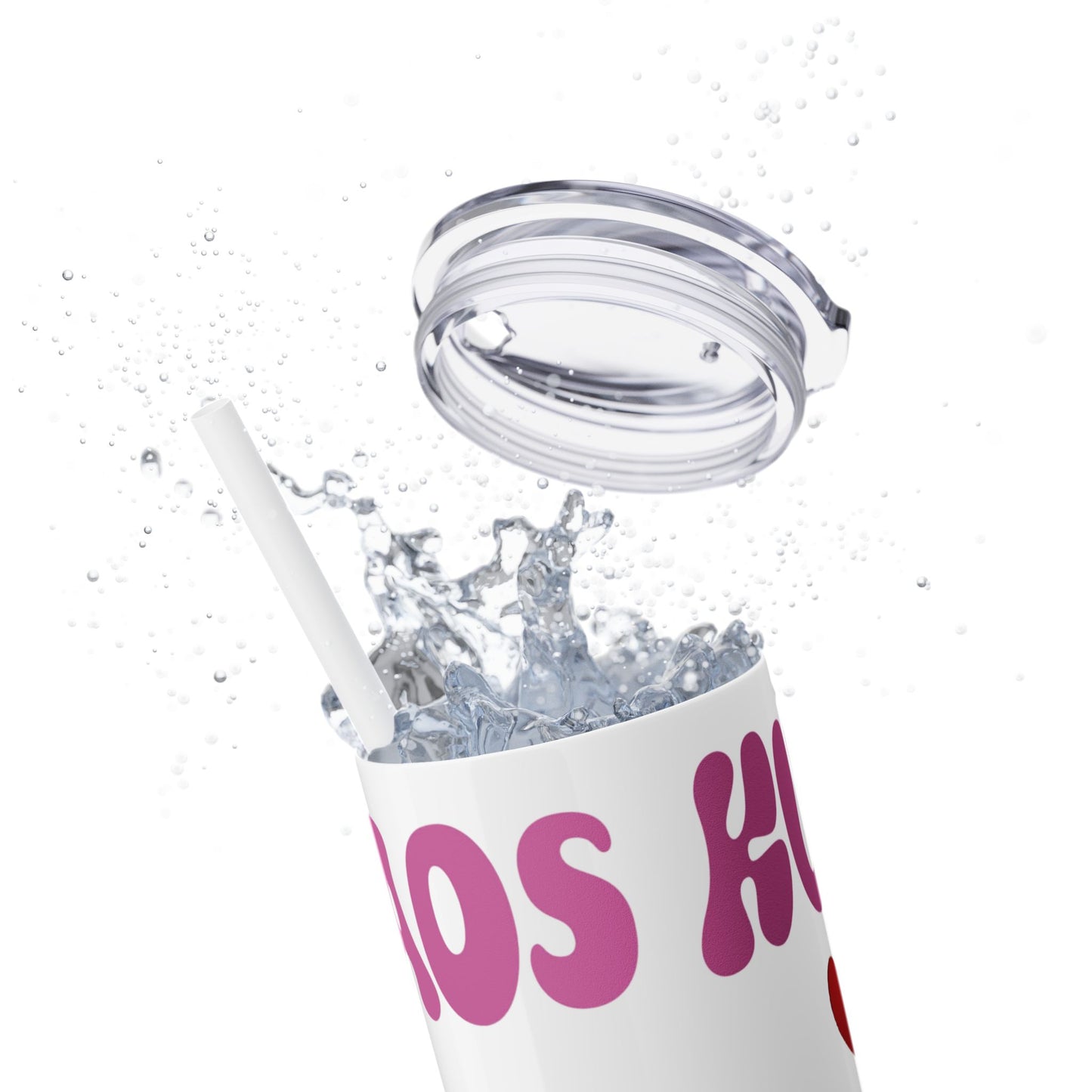 Cute Kaos Kubs Skinny Tumbler with Straw | 20oz Insulated Travel Cup