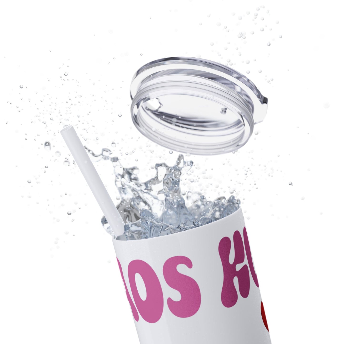 Cute Kaos Kubs Skinny Tumbler with Straw | 20oz Insulated Travel Cup