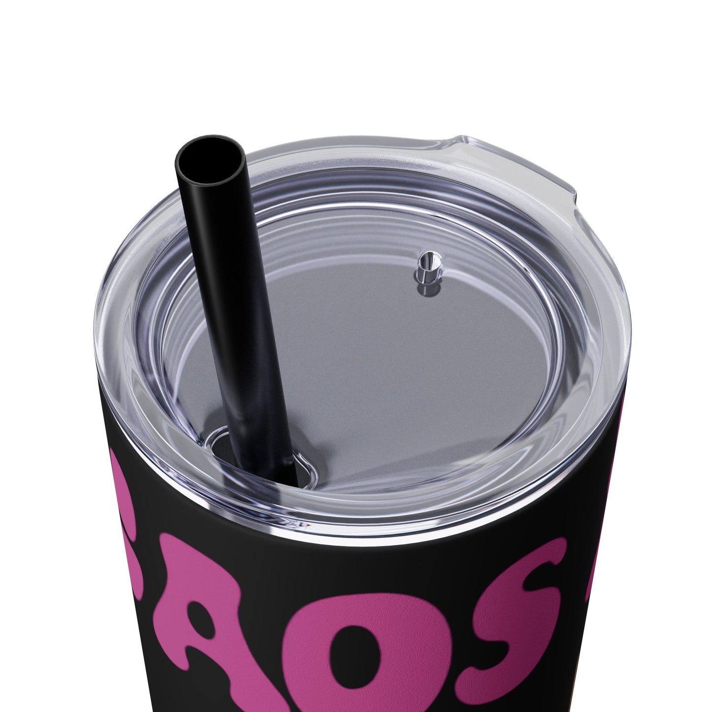 Cute Kaos Kubs Skinny Tumbler with Straw | 20oz Insulated Travel Cup