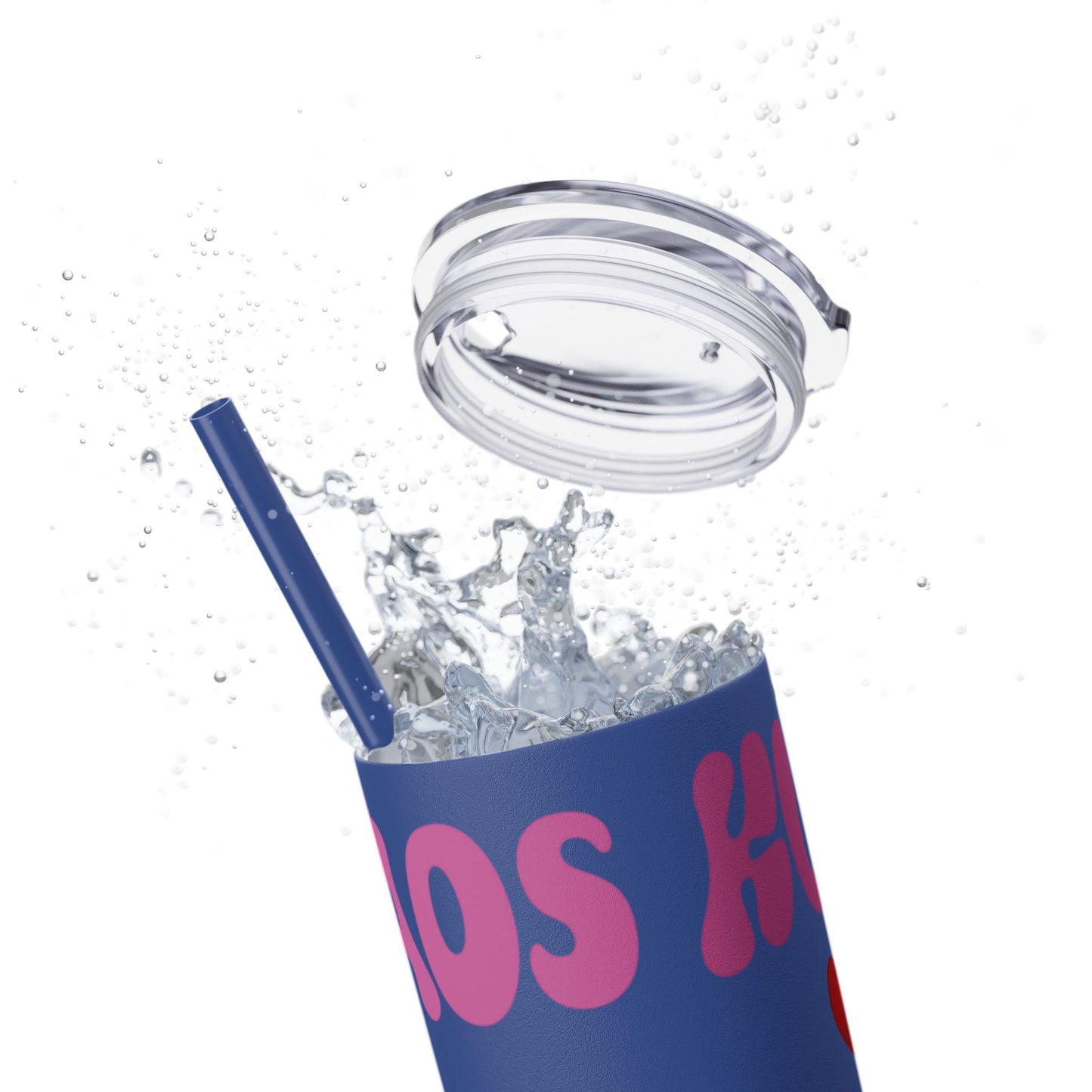Cute Kaos Kubs Skinny Tumbler with Straw | 20oz Insulated Travel Cup