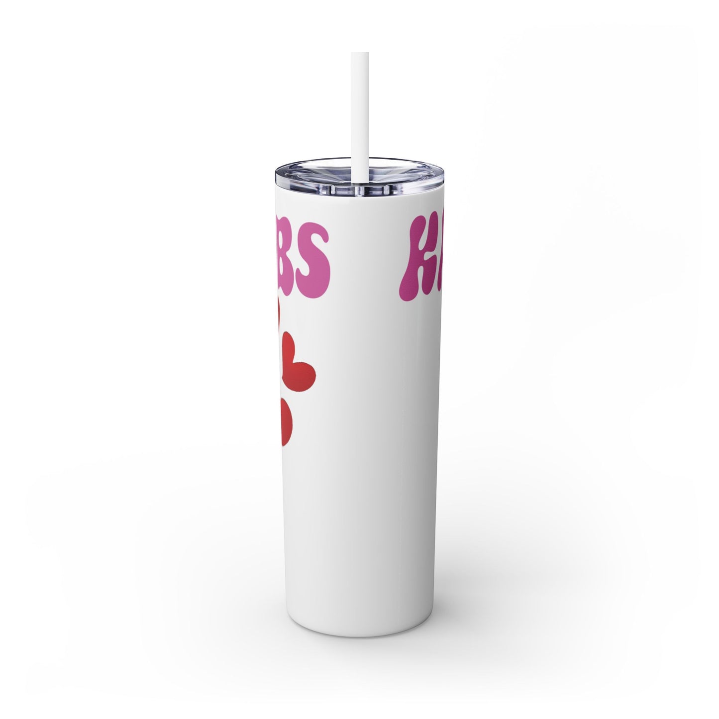 Cute Kaos Kubs Skinny Tumbler with Straw | 20oz Insulated Travel Cup