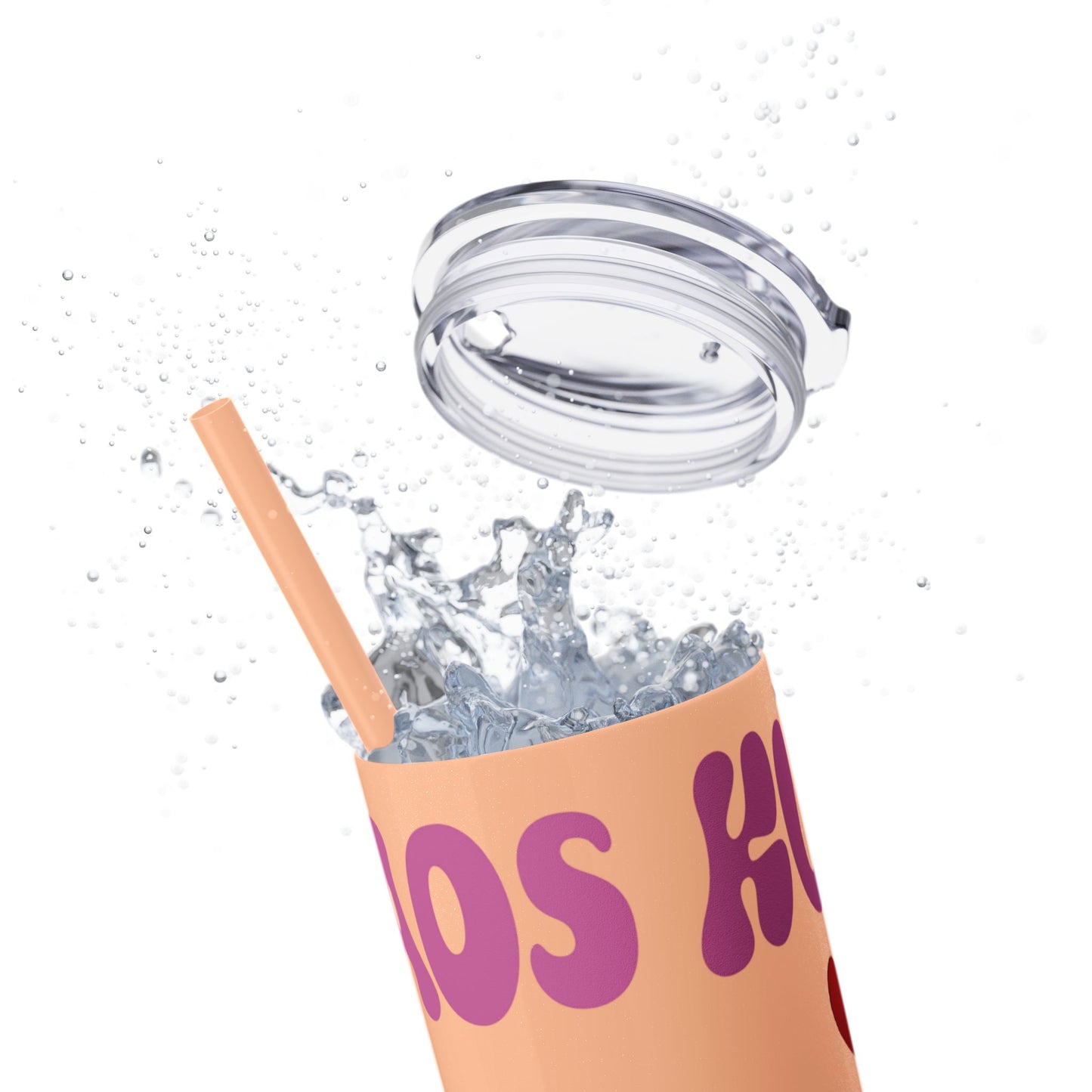 Cute Kaos Kubs Skinny Tumbler with Straw | 20oz Insulated Travel Cup