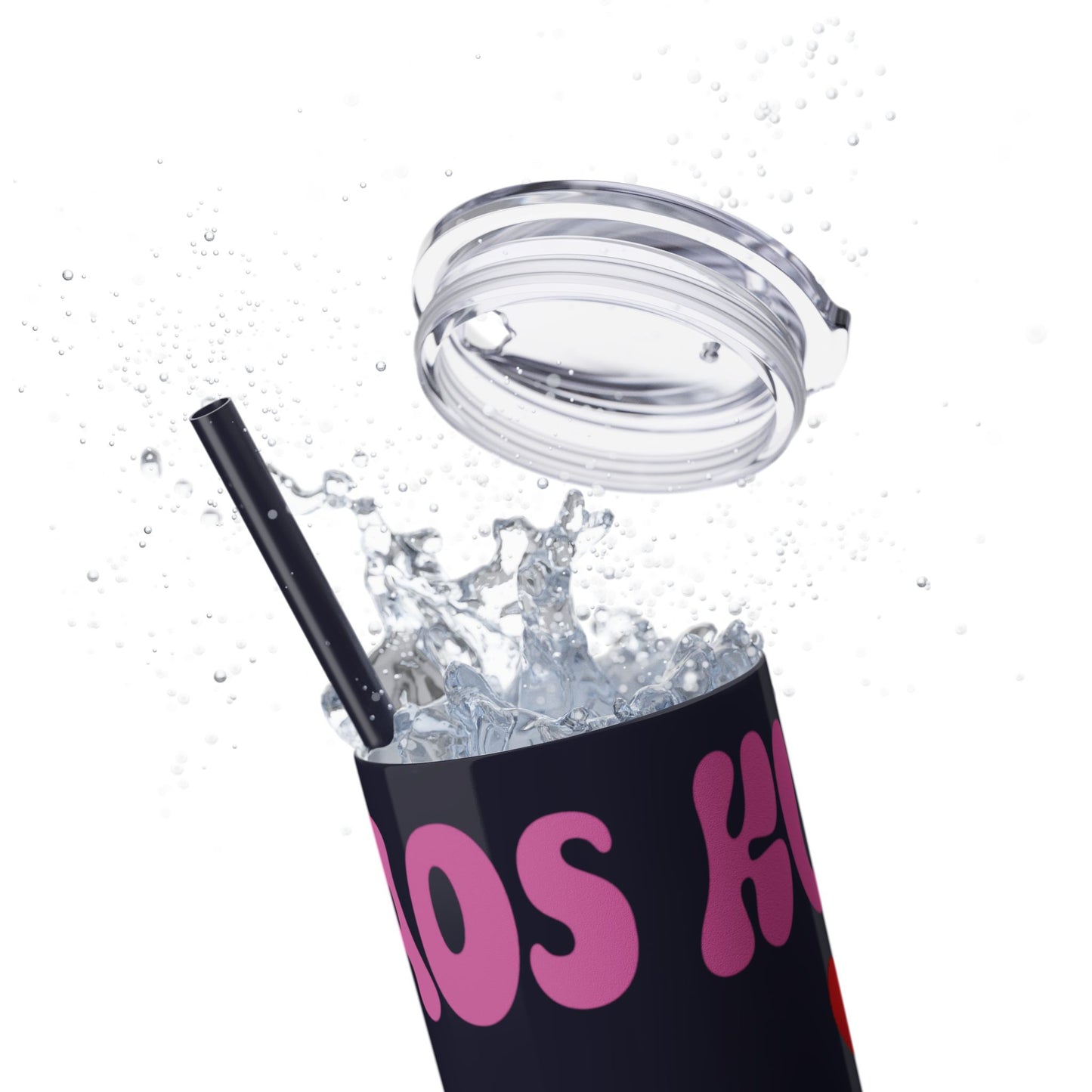 Cute Kaos Kubs Skinny Tumbler with Straw | 20oz Insulated Travel Cup