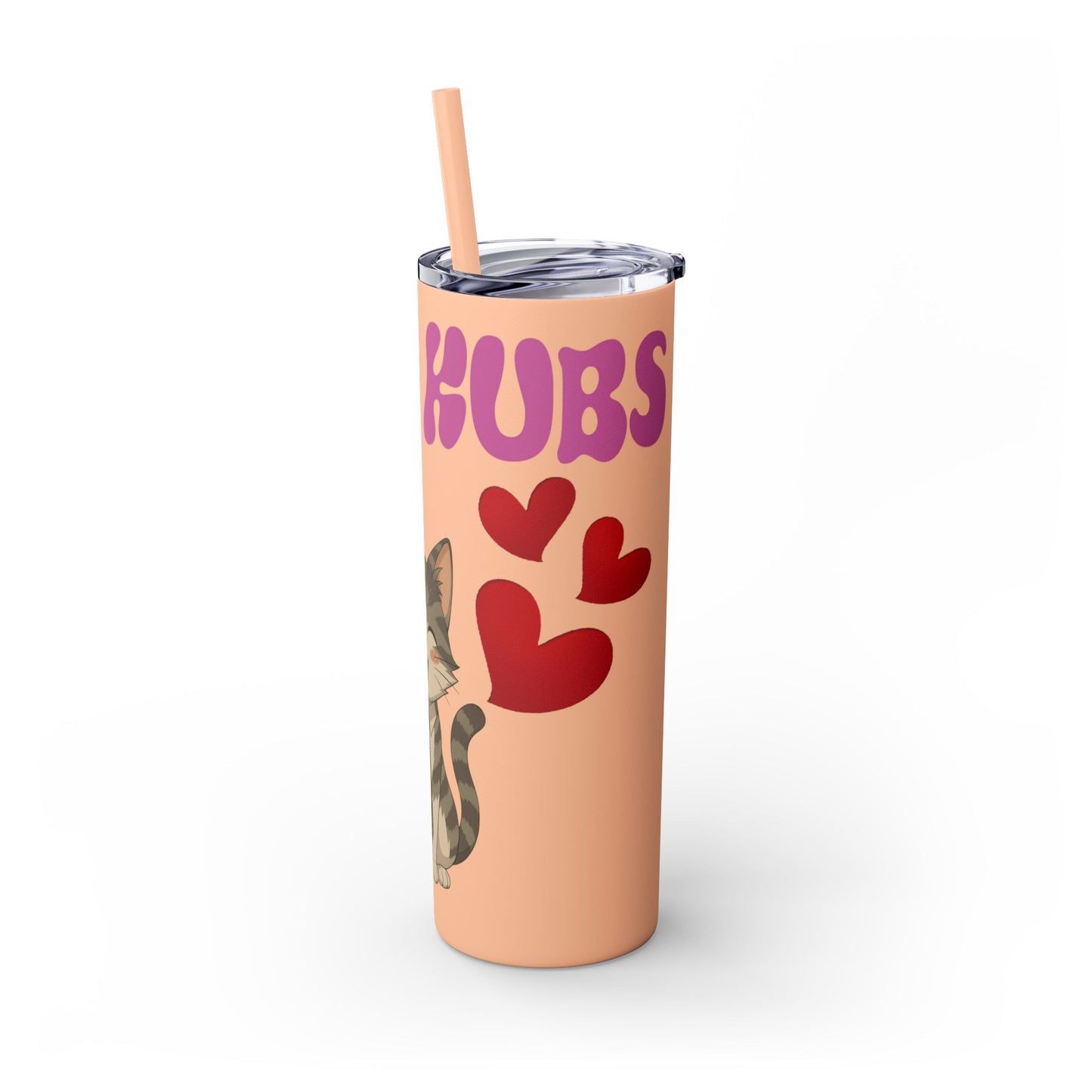 Cute Kaos Kubs Skinny Tumbler with Straw | 20oz Insulated Travel Cup
