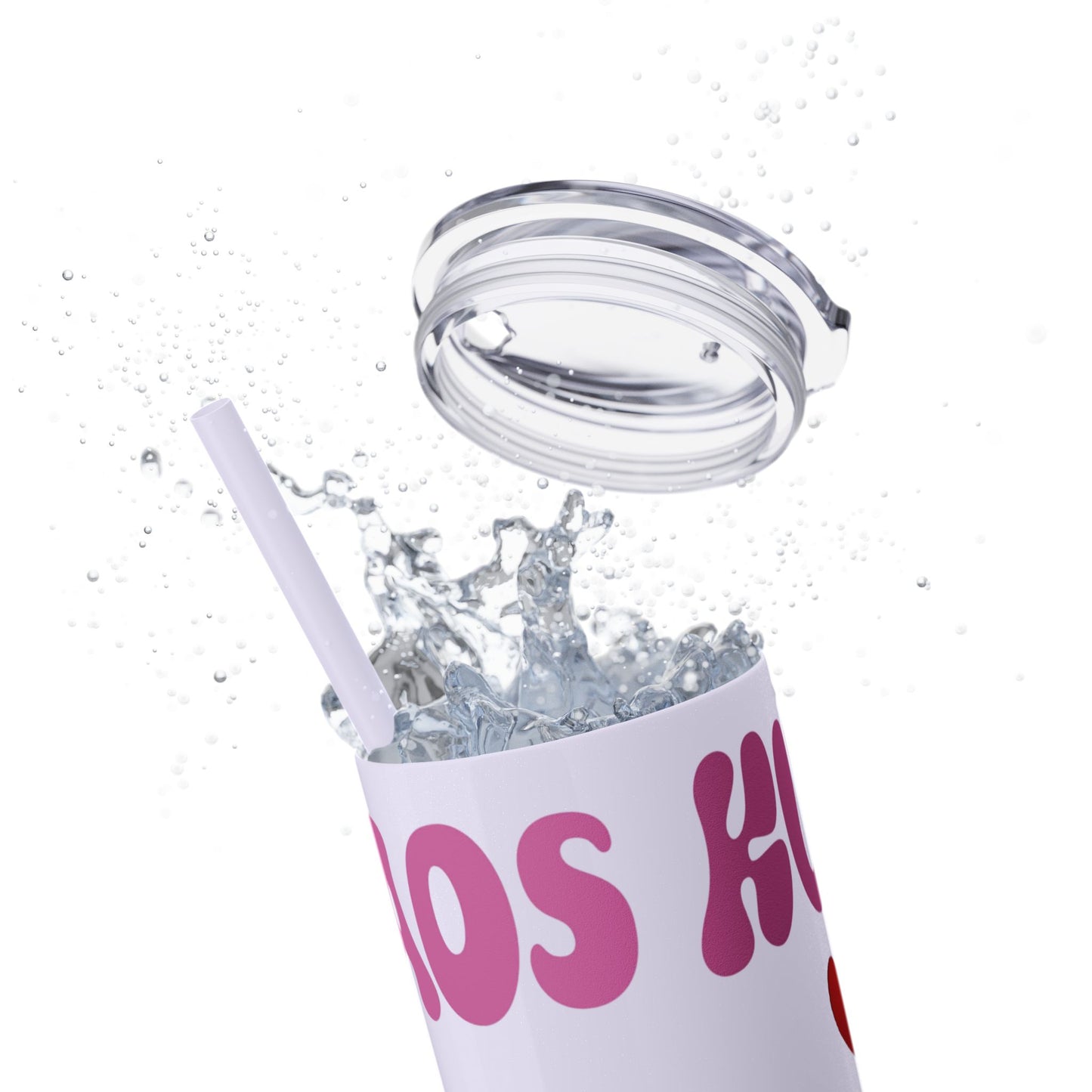 Cute Kaos Kubs Skinny Tumbler with Straw | 20oz Insulated Travel Cup