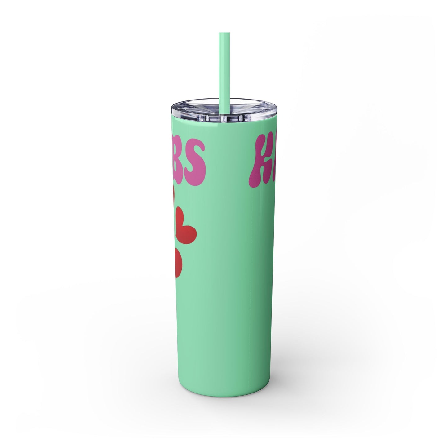 Cute Kaos Kubs Skinny Tumbler with Straw | 20oz Insulated Travel Cup