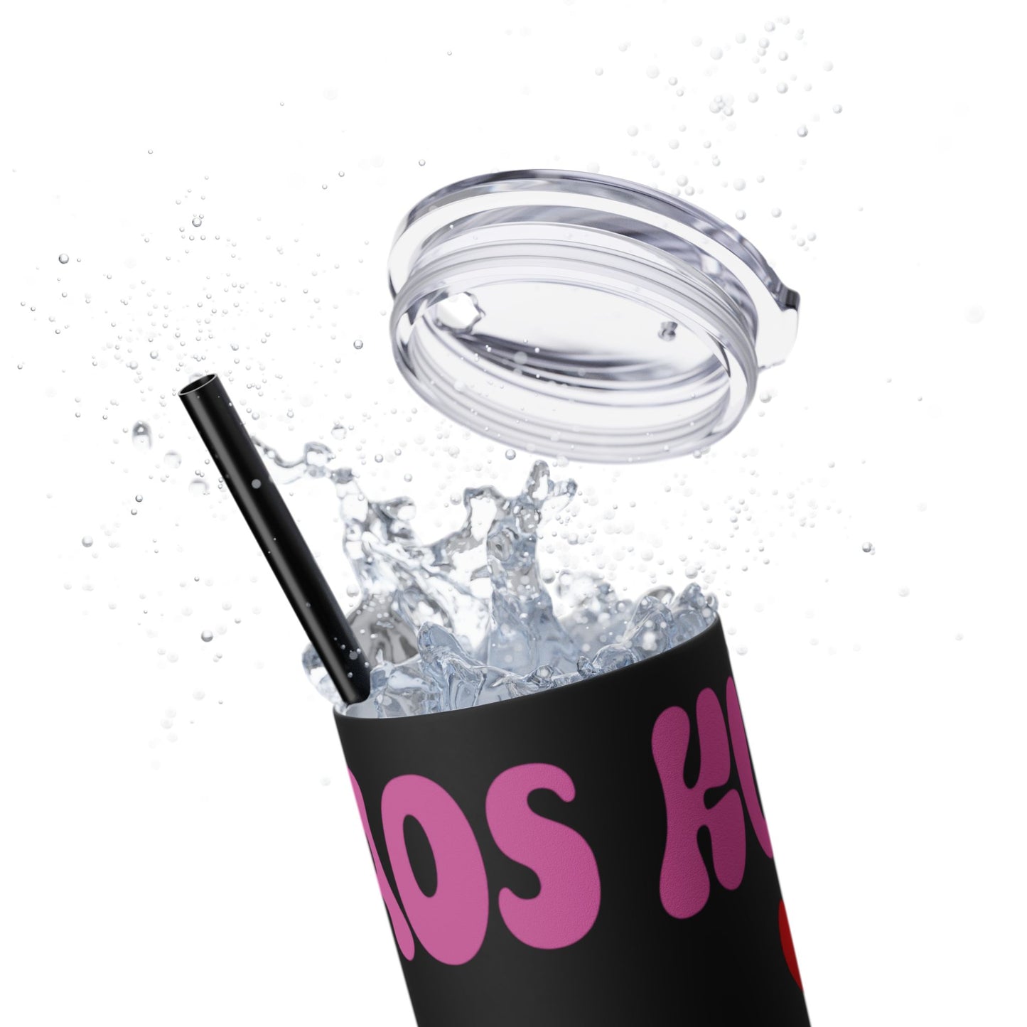 Cute Kaos Kubs Skinny Tumbler with Straw | 20oz Insulated Travel Cup