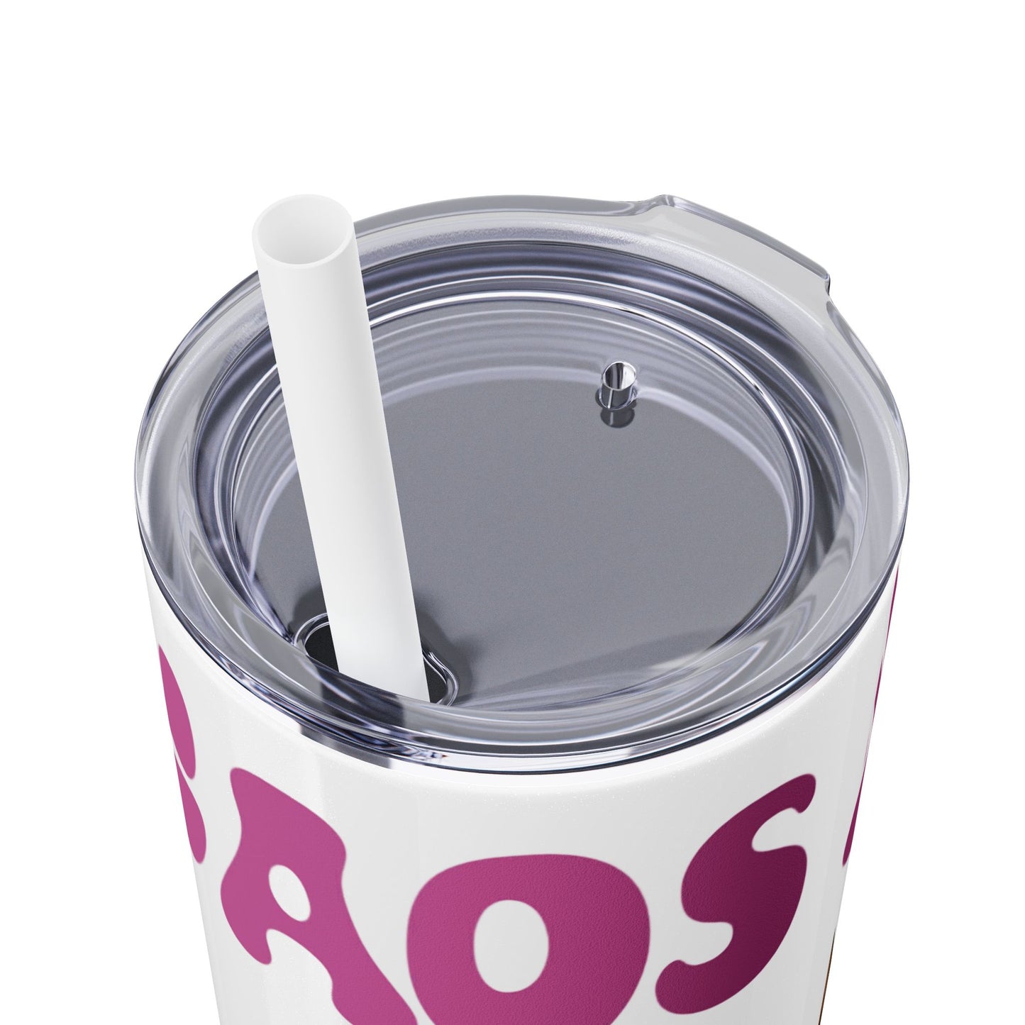 Cute Kaos Kubs Skinny Tumbler with Straw | 20oz Insulated Travel Cup