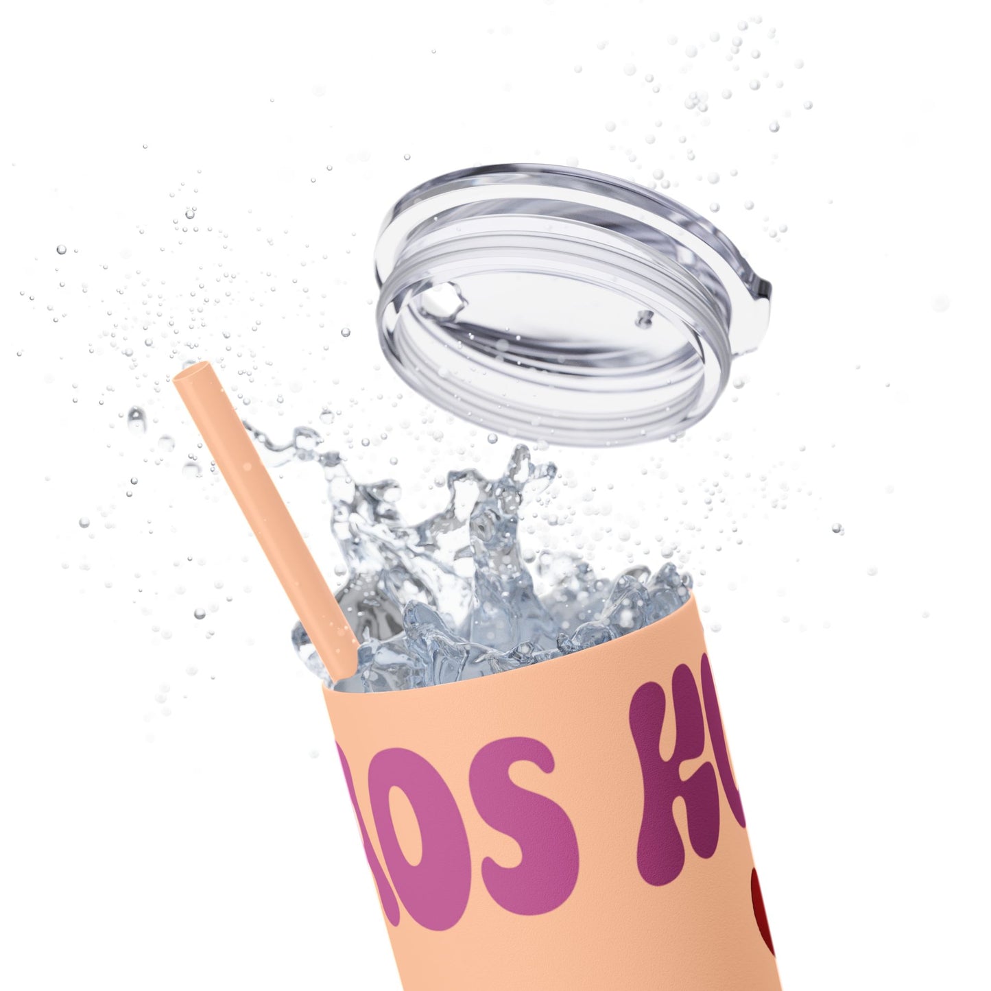 Cute Kaos Kubs Skinny Tumbler with Straw | 20oz Insulated Travel Cup