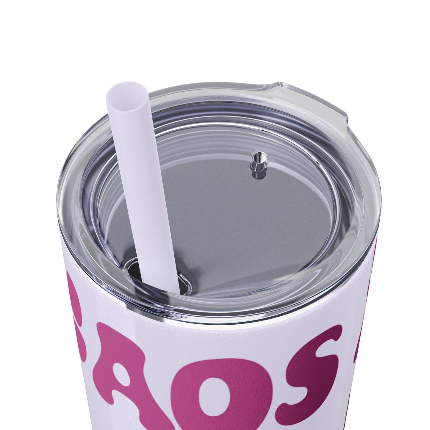 Cute Kaos Kubs Skinny Tumbler with Straw | 20oz Insulated Travel Cup