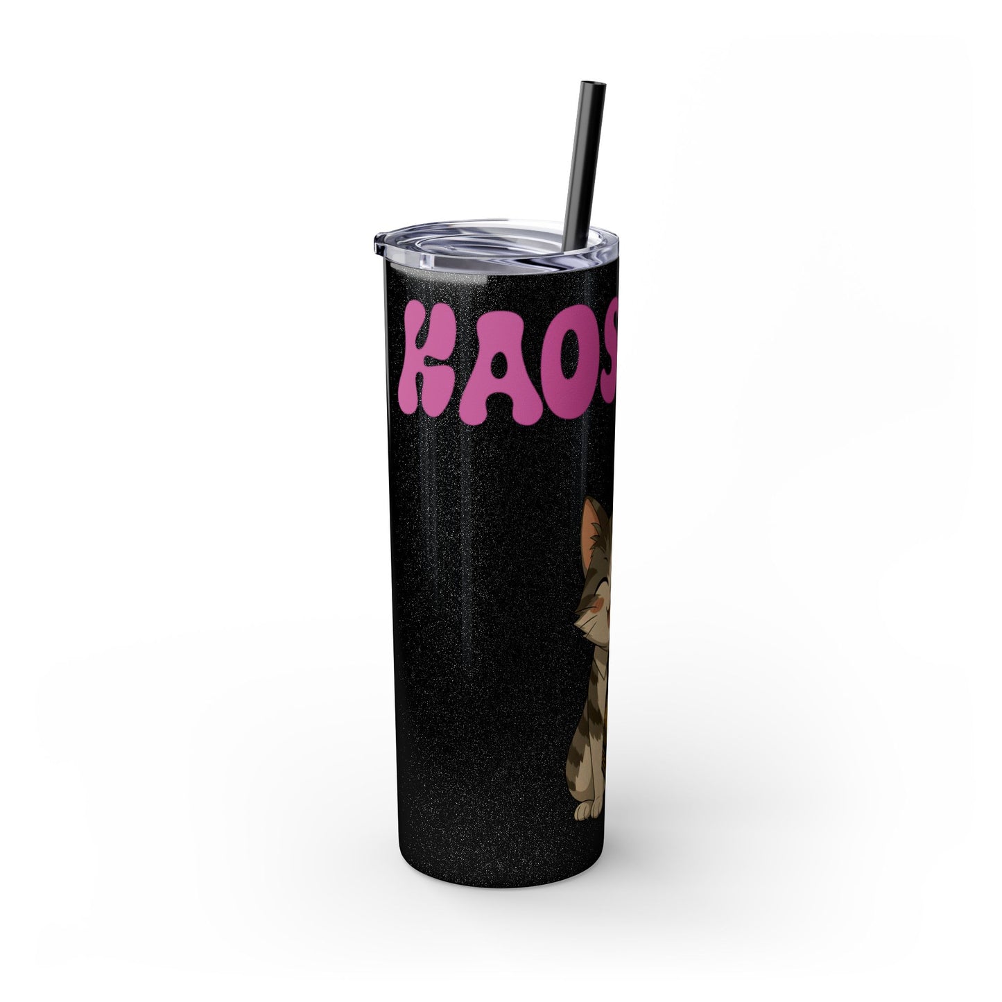 Cute Kaos Kubs Skinny Tumbler with Straw | 20oz Insulated Travel Cup