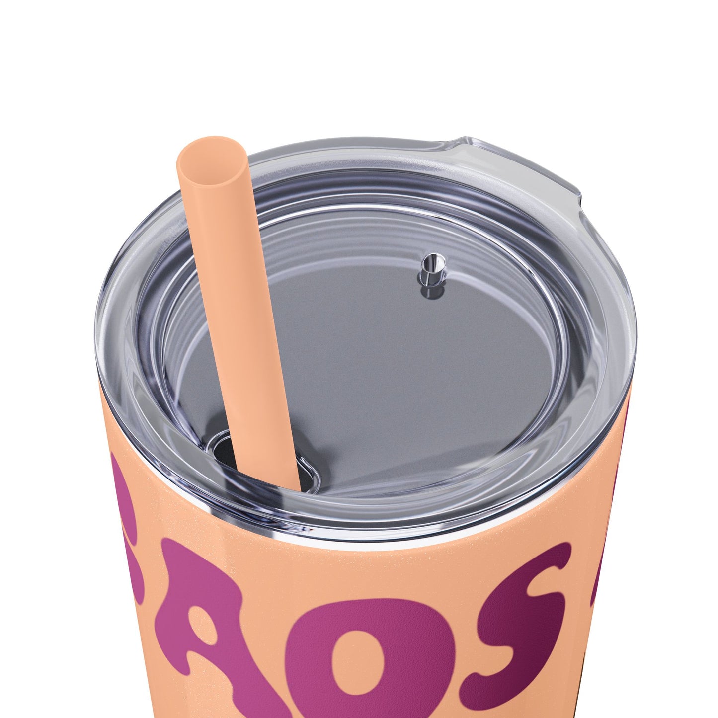 Cute Kaos Kubs Skinny Tumbler with Straw | 20oz Insulated Travel Cup