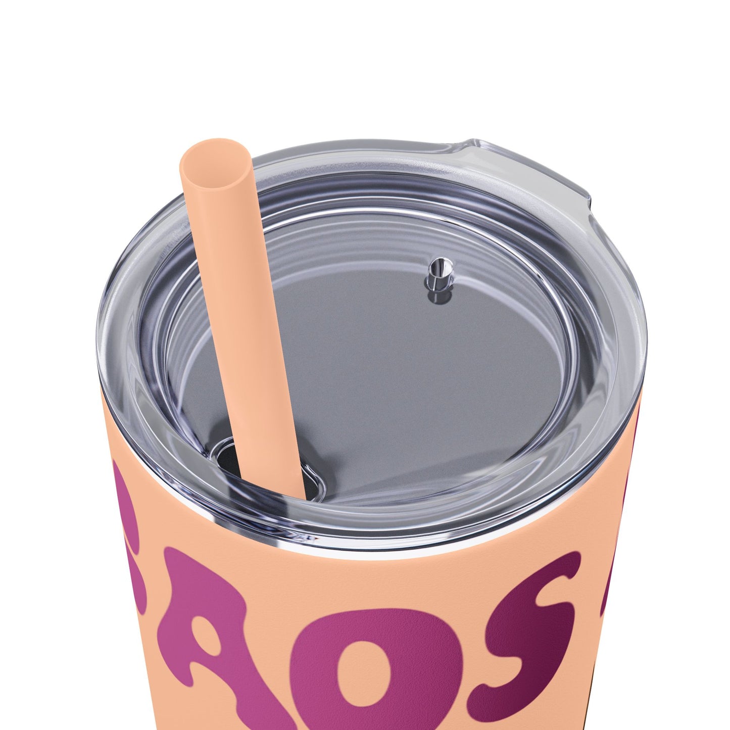 Cute Kaos Kubs Skinny Tumbler with Straw | 20oz Insulated Travel Cup