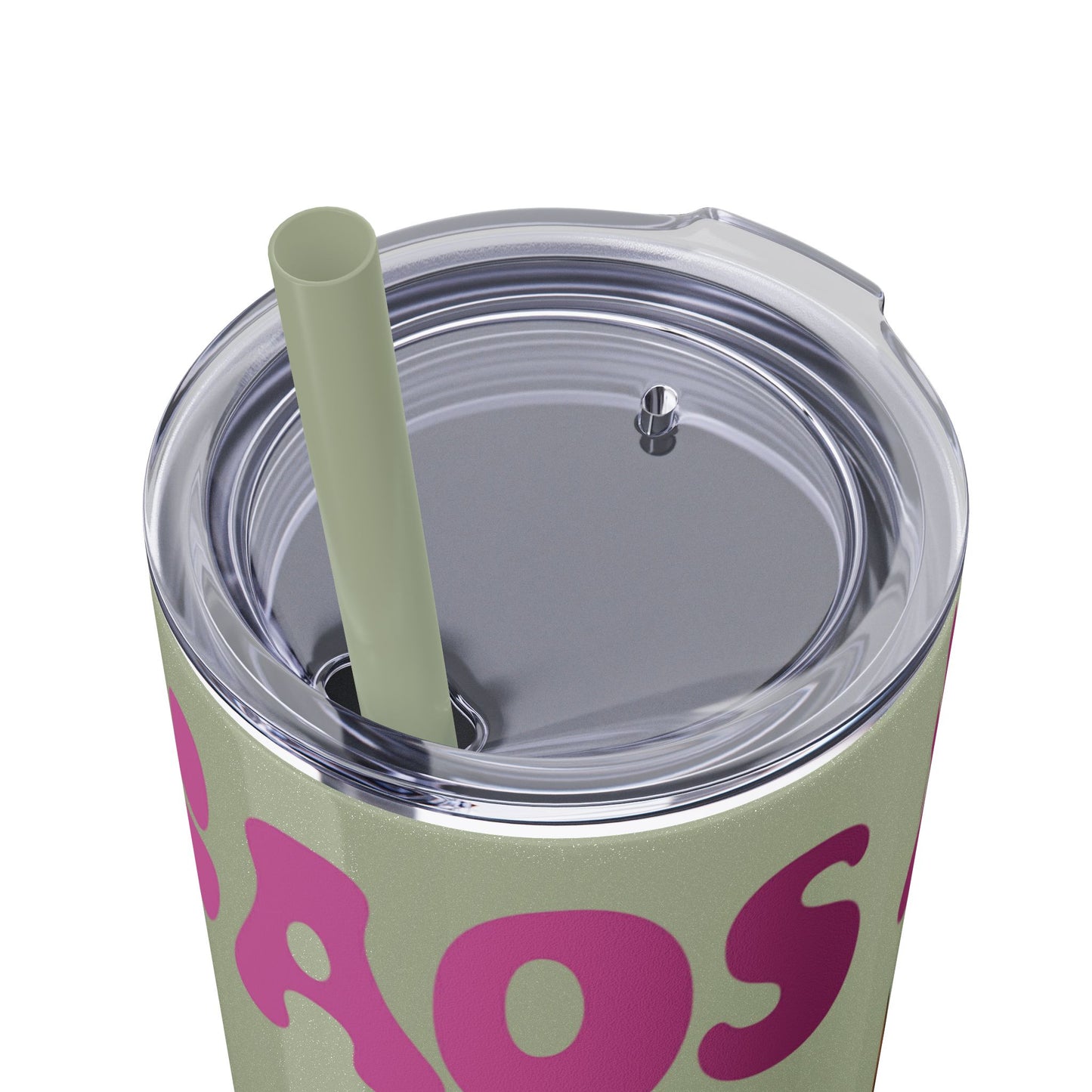 Cute Kaos Kubs Skinny Tumbler with Straw | 20oz Insulated Travel Cup