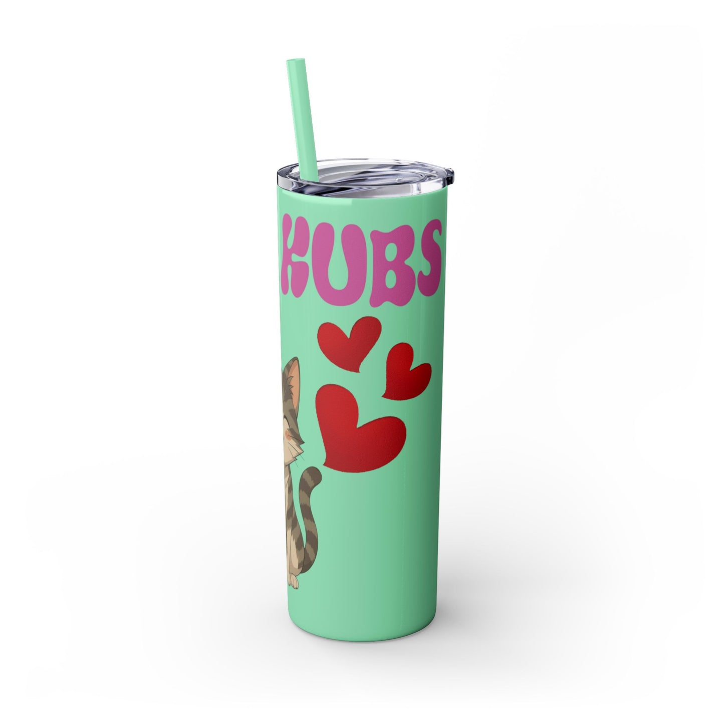 Cute Kaos Kubs Skinny Tumbler with Straw | 20oz Insulated Travel Cup