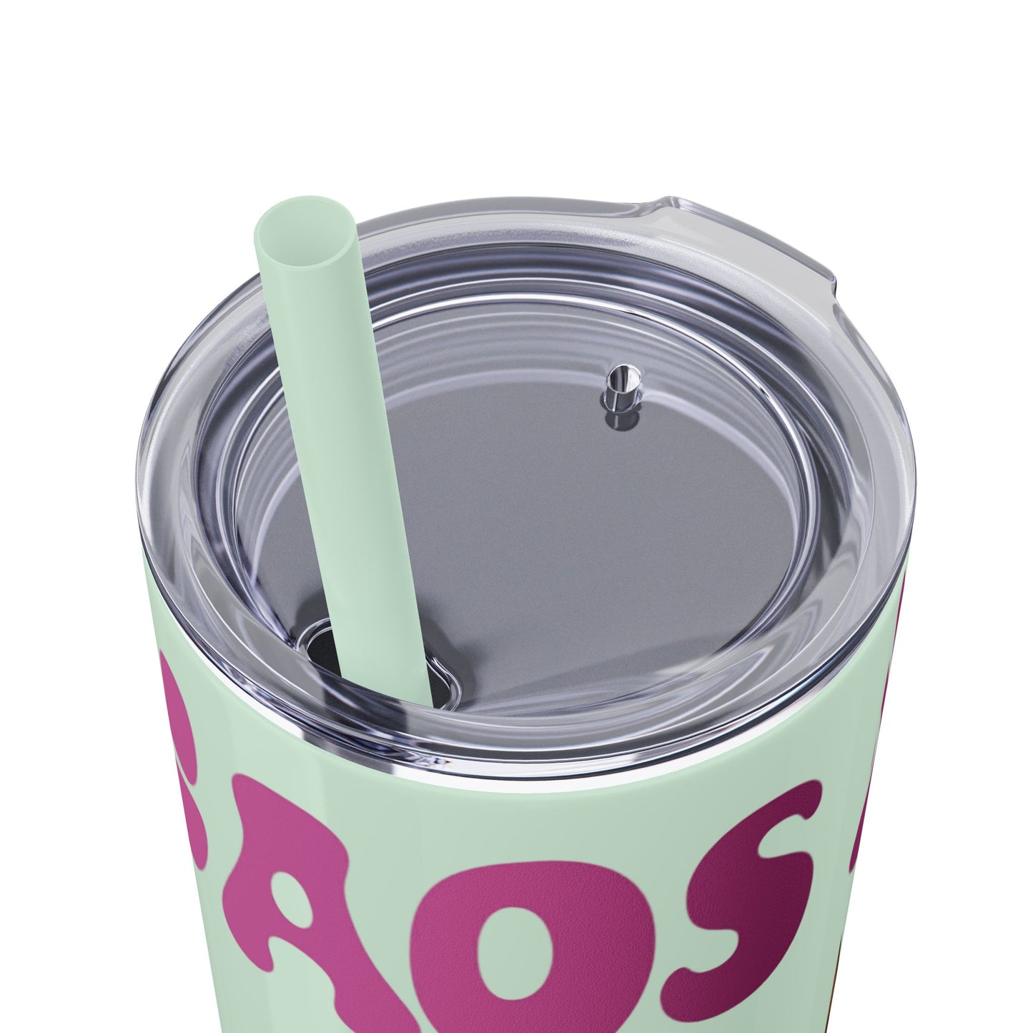 Cute Kaos Kubs Skinny Tumbler with Straw | 20oz Insulated Travel Cup