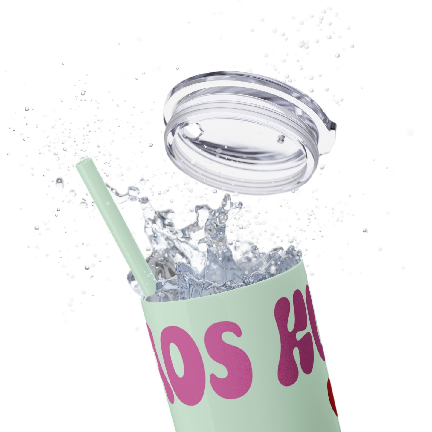 Cute Kaos Kubs Skinny Tumbler with Straw | 20oz Insulated Travel Cup
