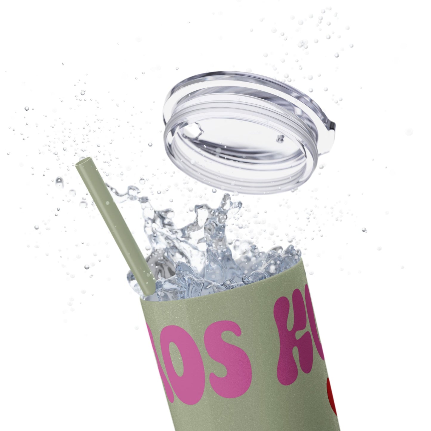 Cute Kaos Kubs Skinny Tumbler with Straw | 20oz Insulated Travel Cup