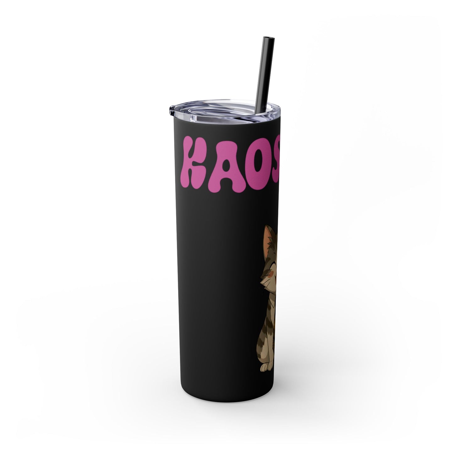 Cute Kaos Kubs Skinny Tumbler with Straw | 20oz Insulated Travel Cup