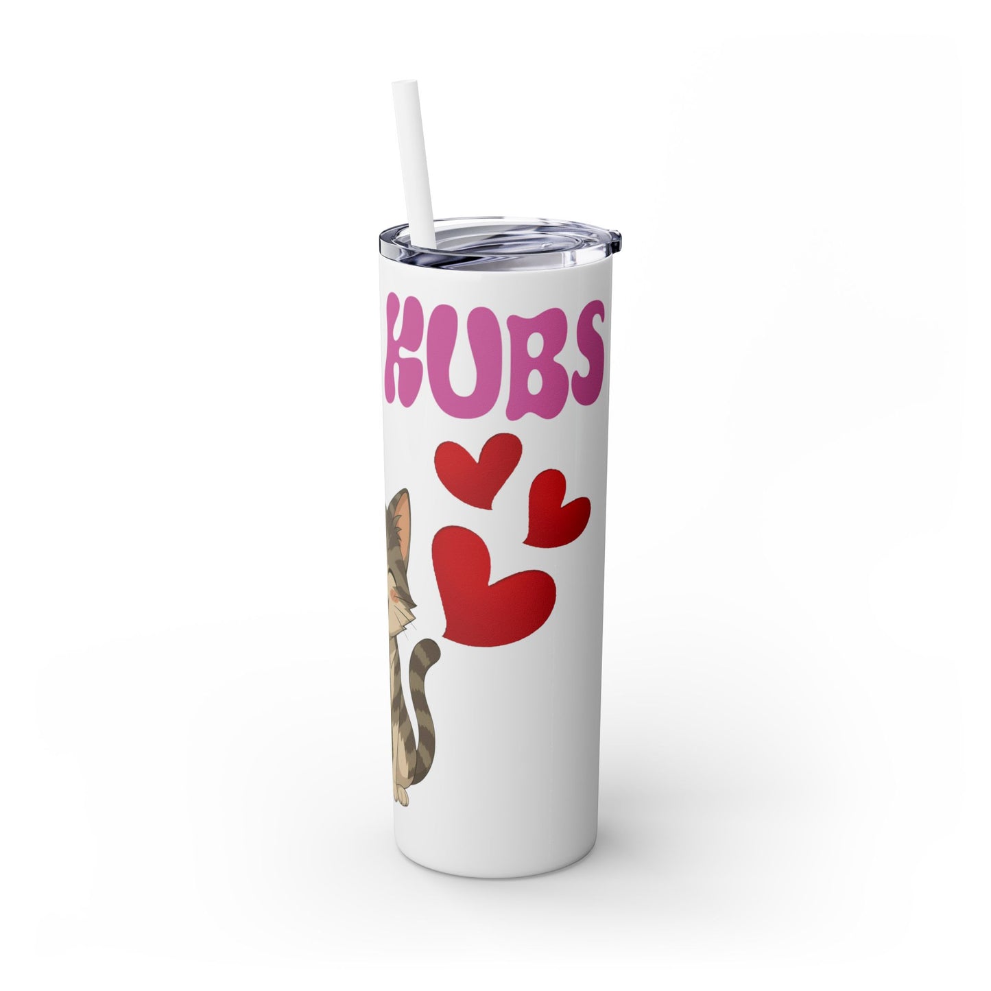 Cute Kaos Kubs Skinny Tumbler with Straw | 20oz Insulated Travel Cup
