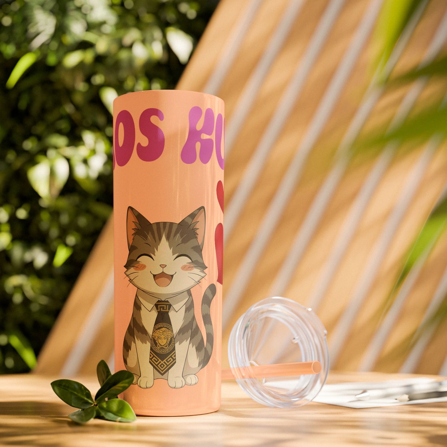 Cute Kaos Kubs Skinny Tumbler with Straw | 20oz Insulated Travel Cup