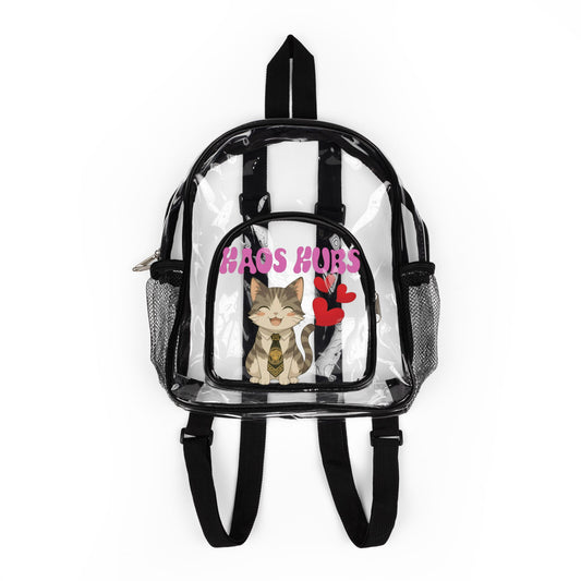 Cute Clear Stadium Backpack with Kaos Kubs Design