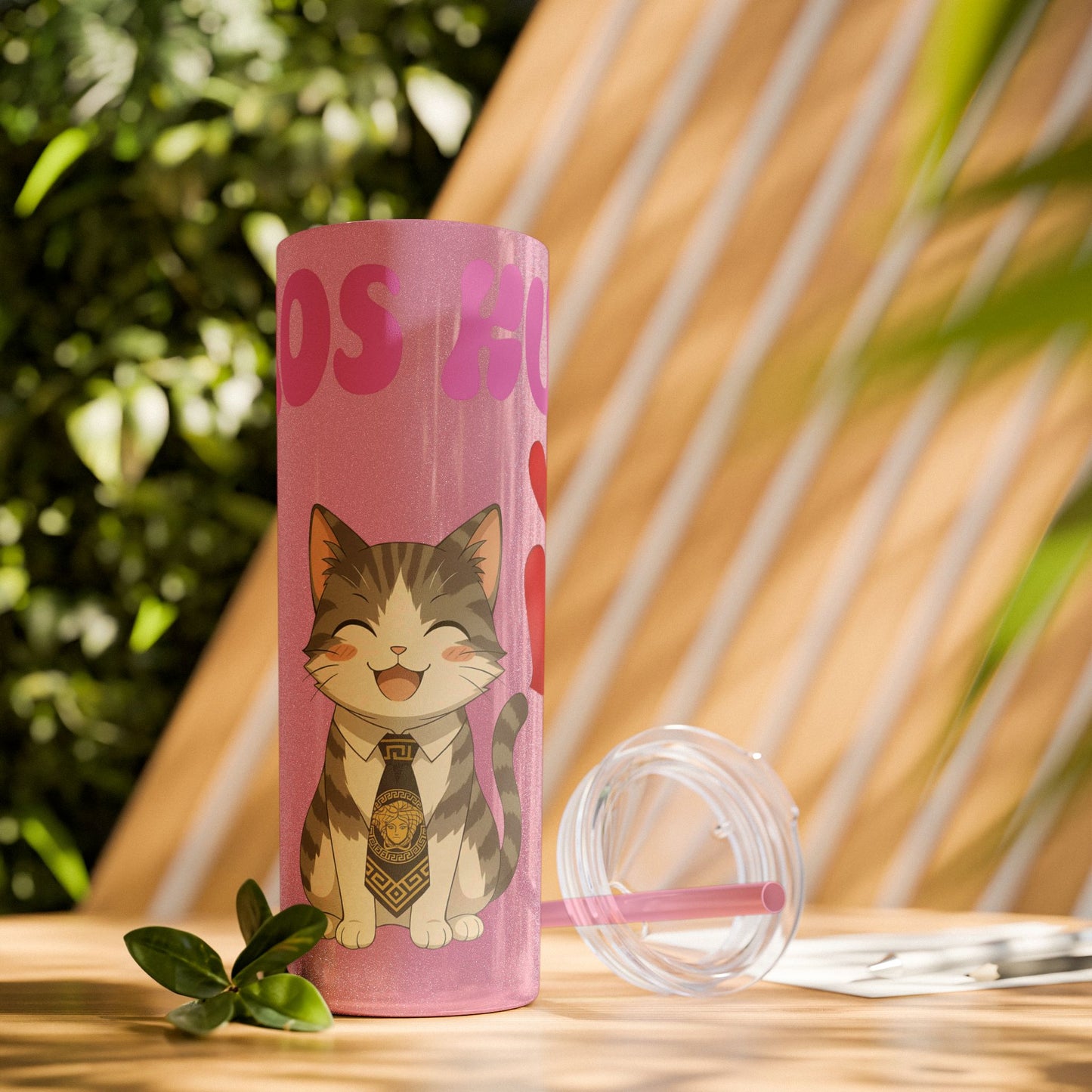 Cute Kaos Kubs Skinny Tumbler with Straw | 20oz Insulated Travel Cup