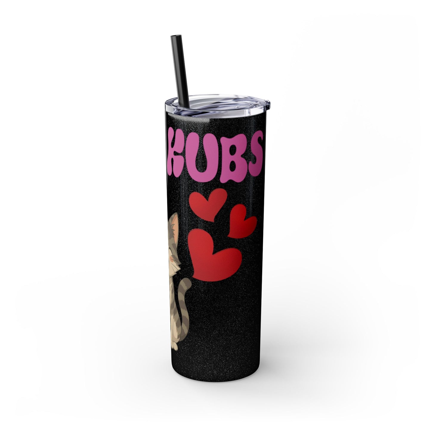 Cute Kaos Kubs Skinny Tumbler with Straw | 20oz Insulated Travel Cup
