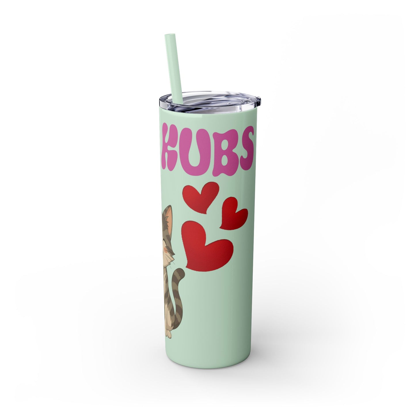 Cute Kaos Kubs Skinny Tumbler with Straw | 20oz Insulated Travel Cup