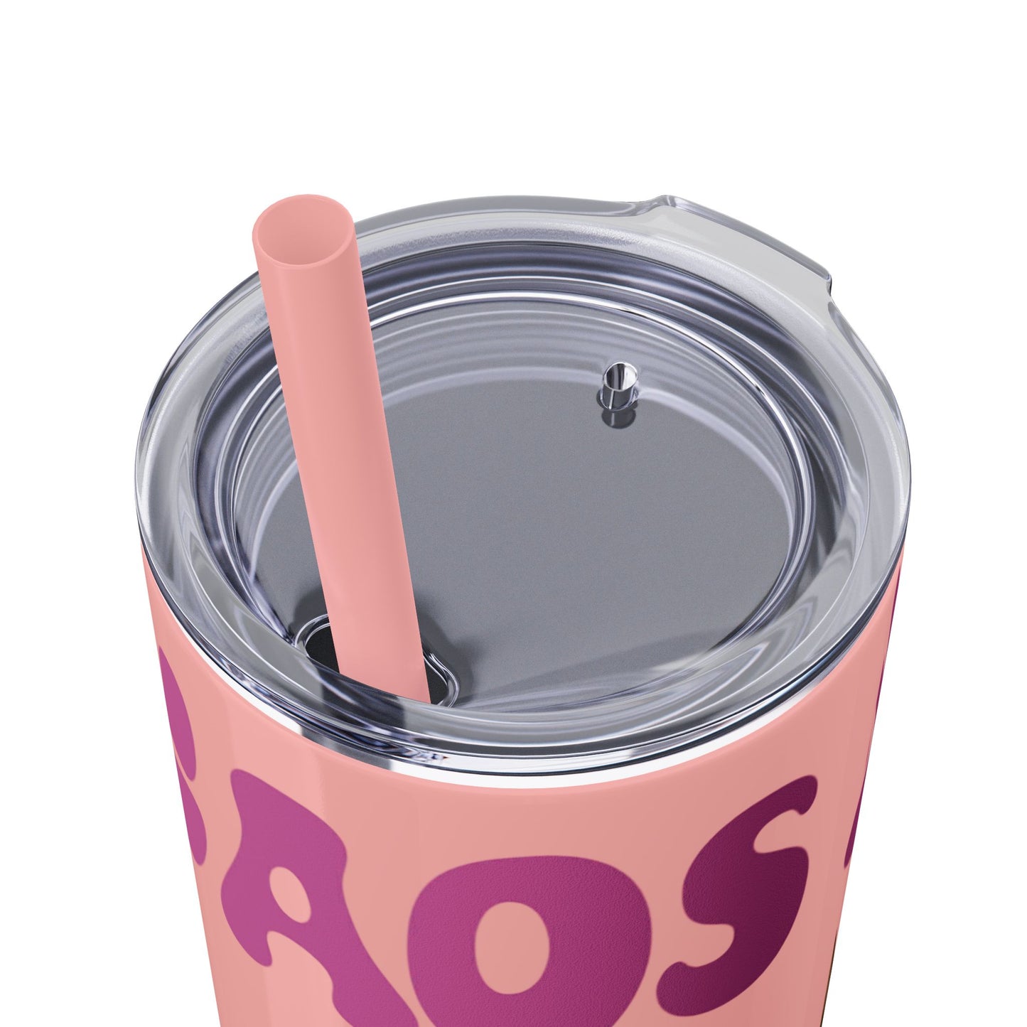 Cute Kaos Kubs Skinny Tumbler with Straw | 20oz Insulated Travel Cup