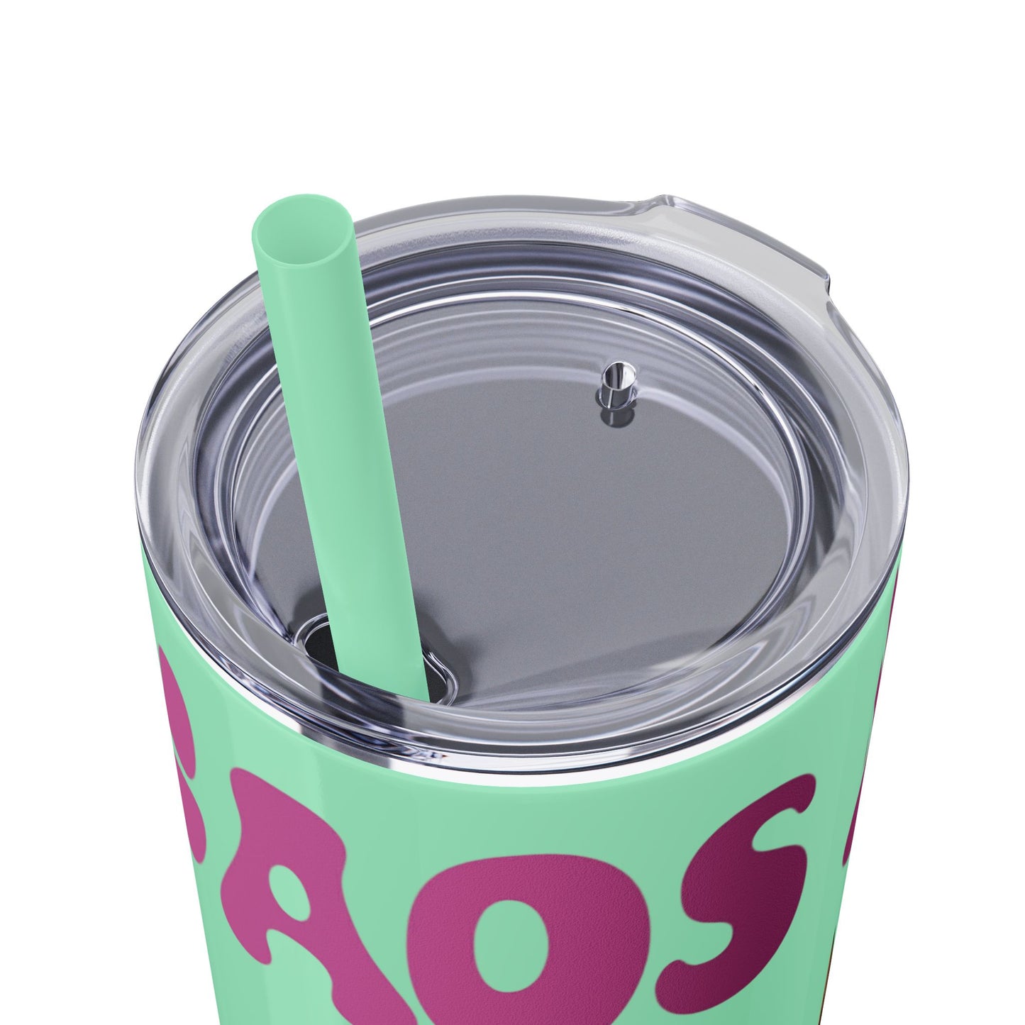 Cute Kaos Kubs Skinny Tumbler with Straw | 20oz Insulated Travel Cup