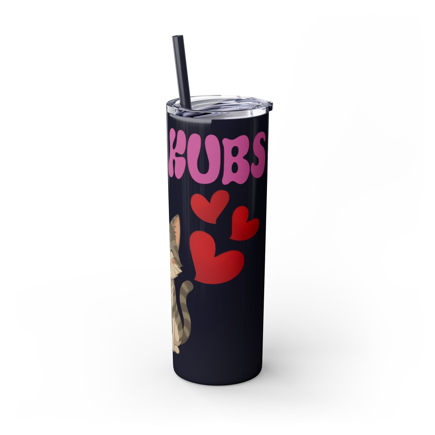 Cute Kaos Kubs Skinny Tumbler with Straw | 20oz Insulated Travel Cup