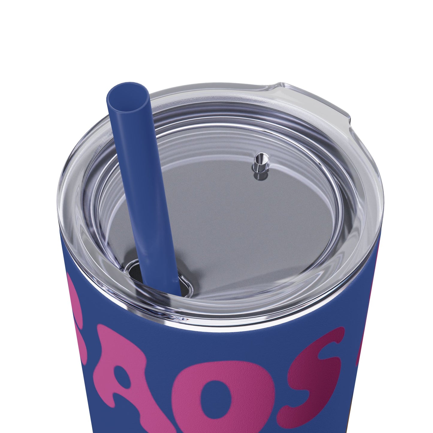 Cute Kaos Kubs Skinny Tumbler with Straw | 20oz Insulated Travel Cup
