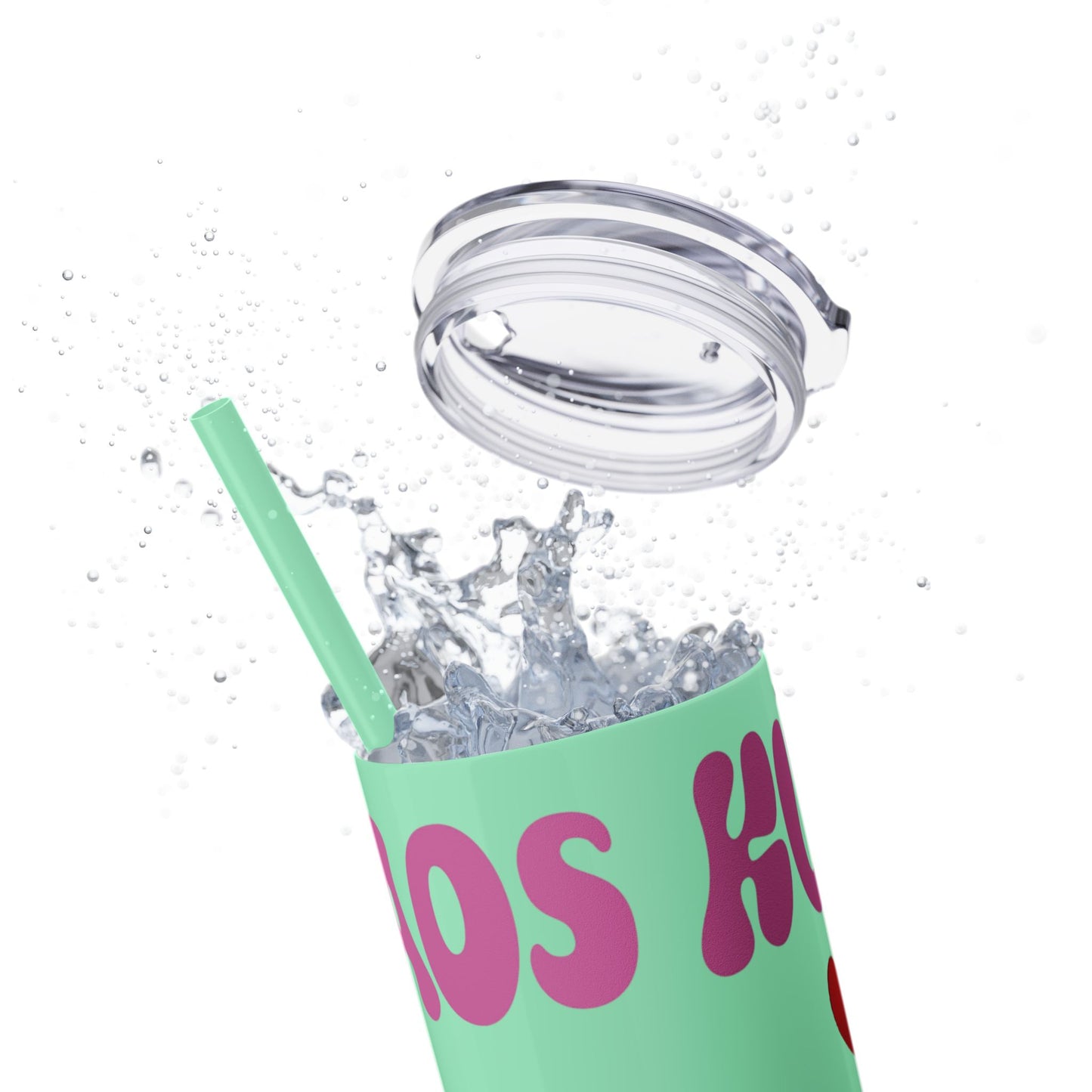 Cute Kaos Kubs Skinny Tumbler with Straw | 20oz Insulated Travel Cup